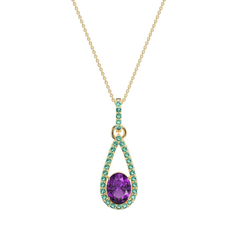 Oval Tear Drop Wrap Necklace