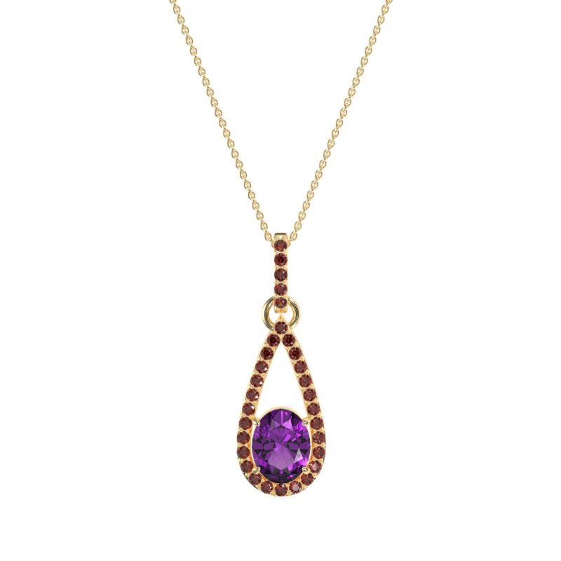 Oval Tear Drop Wrap Necklace