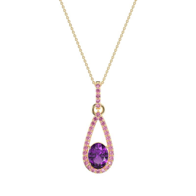 Oval Tear Drop Wrap Necklace