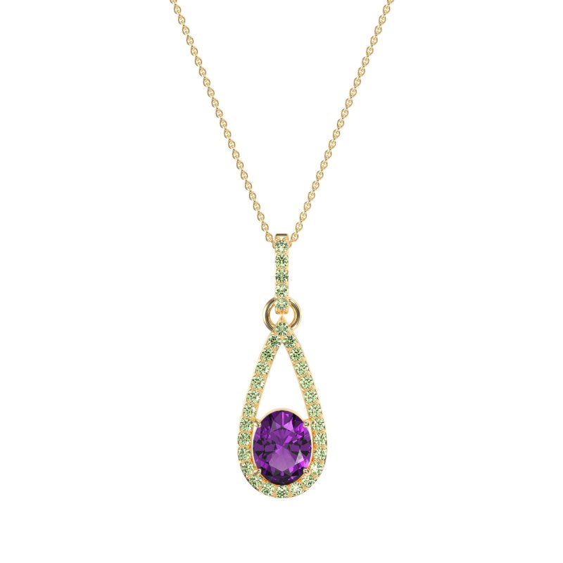 Oval Tear Drop Wrap Necklace