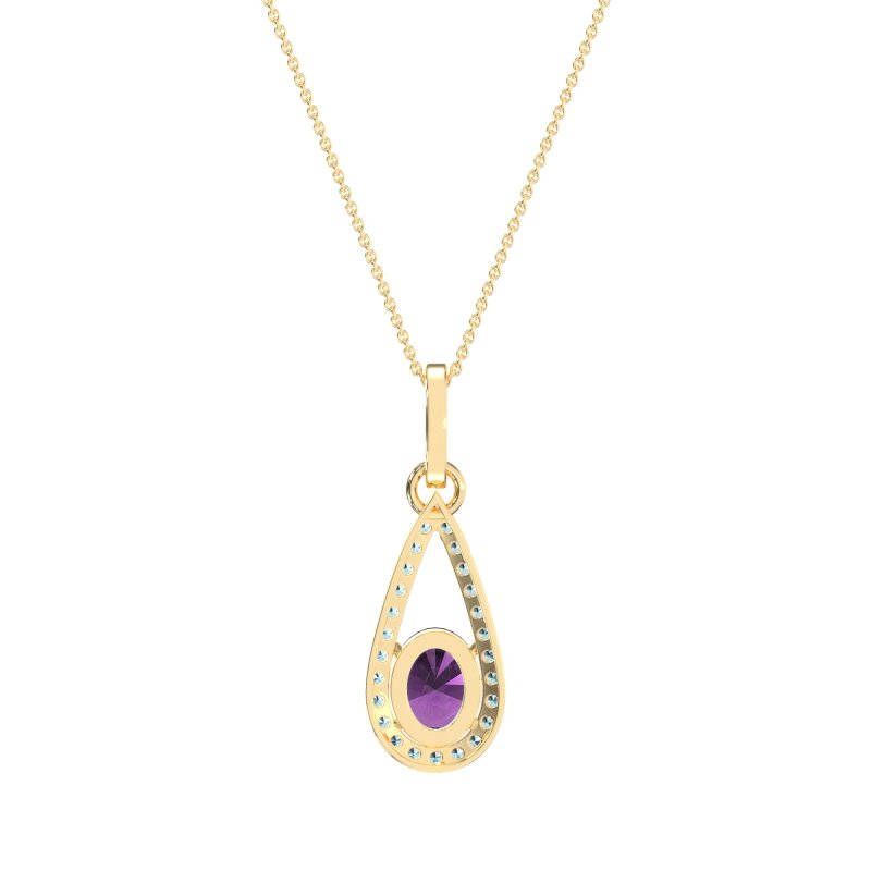 Oval Tear Drop Wrap Necklace