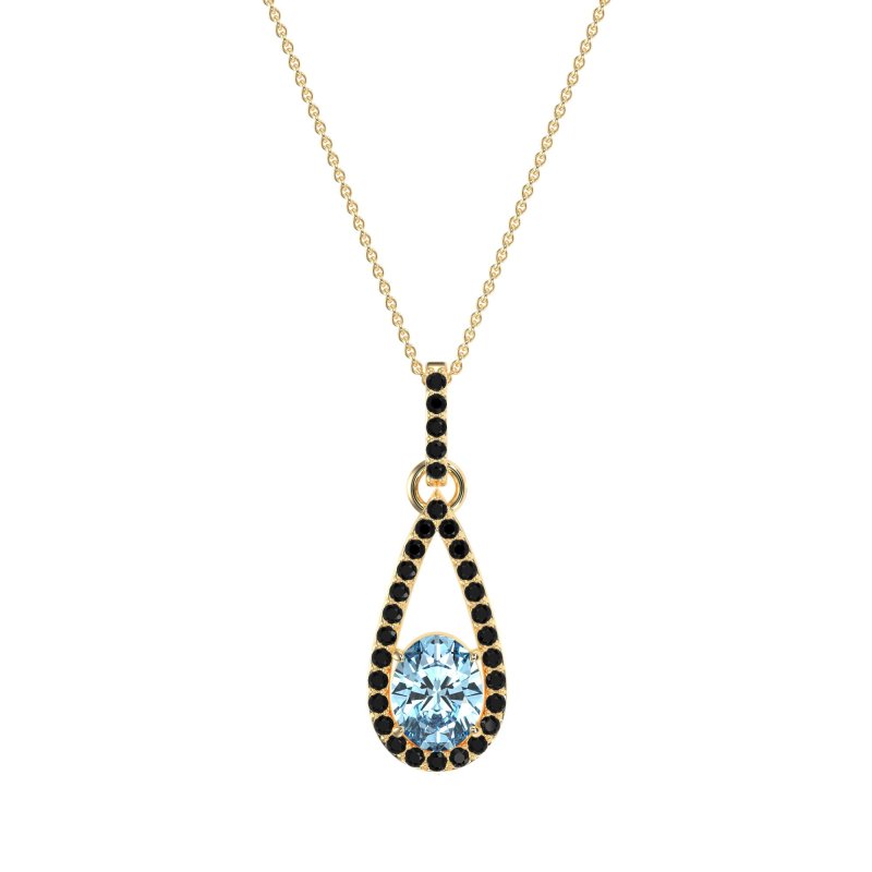 Oval Tear Drop Wrap Necklace