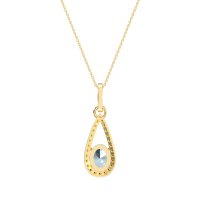 Oval Tear Drop Wrap Necklace