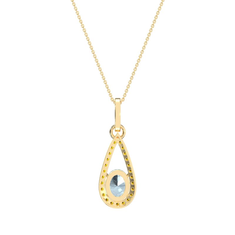 Oval Tear Drop Wrap Necklace