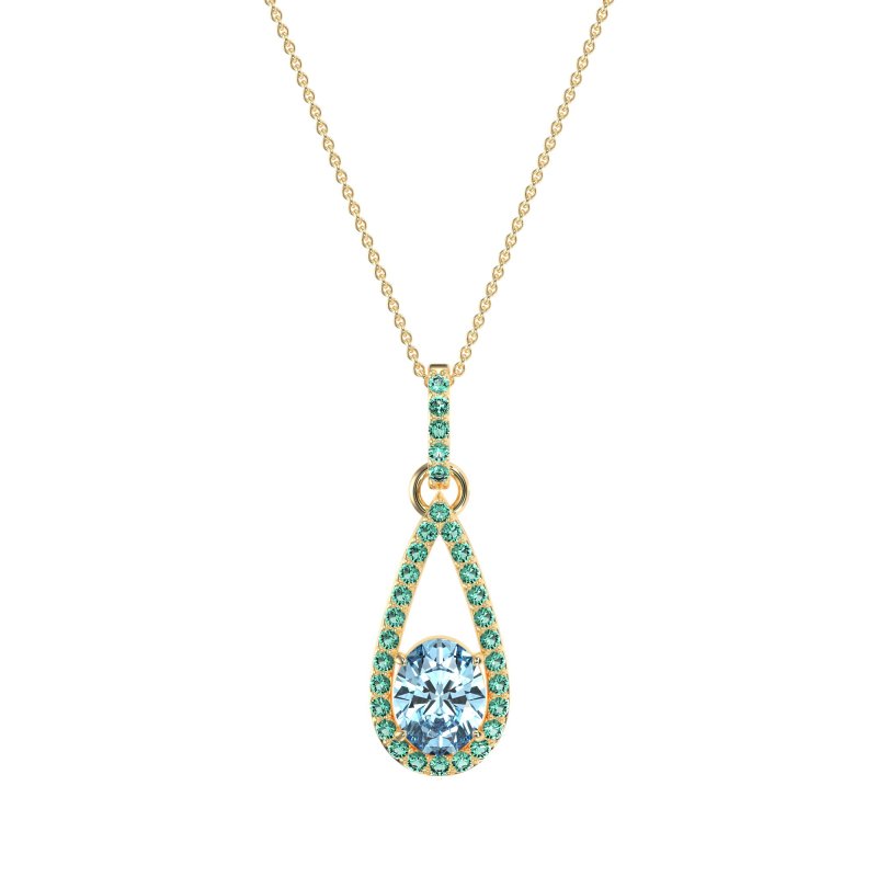 Oval Tear Drop Wrap Necklace