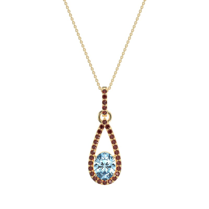 Oval Tear Drop Wrap Necklace