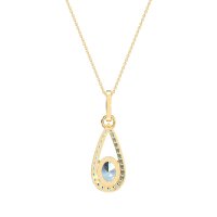 Oval Tear Drop Wrap Necklace