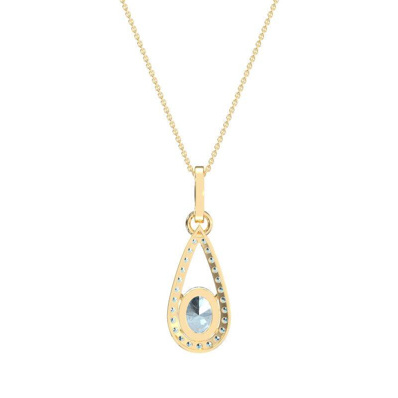 Oval Tear Drop Wrap Necklace