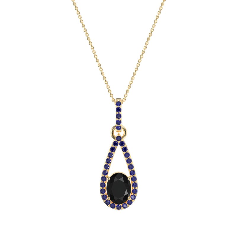 Oval Tear Drop Wrap Necklace
