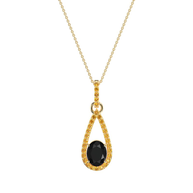 Oval Tear Drop Wrap Necklace