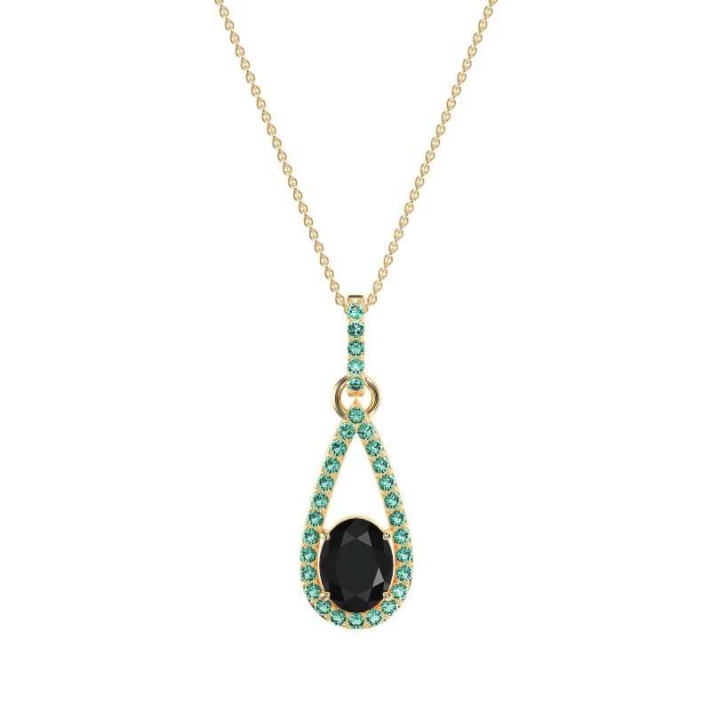 Oval Tear Drop Wrap Necklace