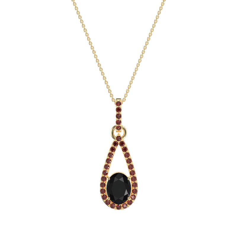 Oval Tear Drop Wrap Necklace