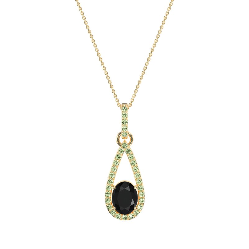 Oval Tear Drop Wrap Necklace