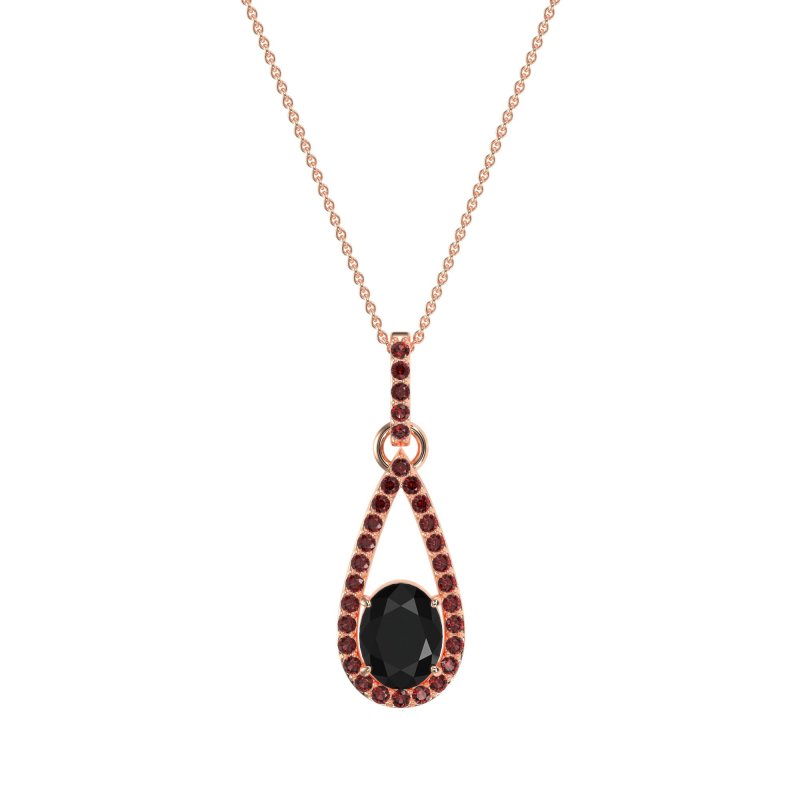 Oval Tear Drop Wrap Necklace