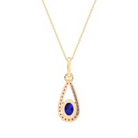 Oval Tear Drop Wrap Necklace