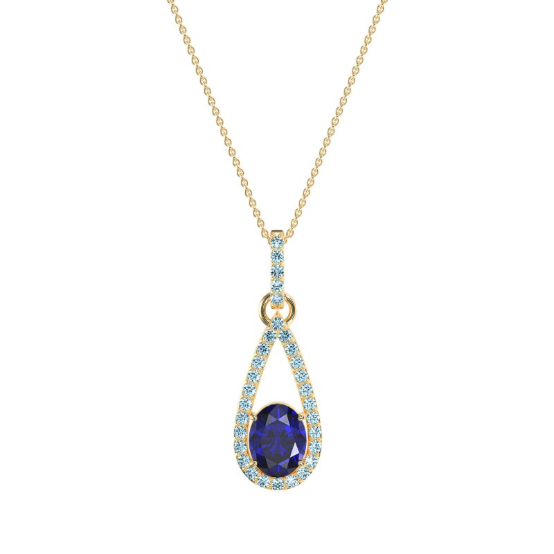 Oval Tear Drop Wrap Necklace