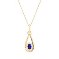 Oval Tear Drop Wrap Necklace