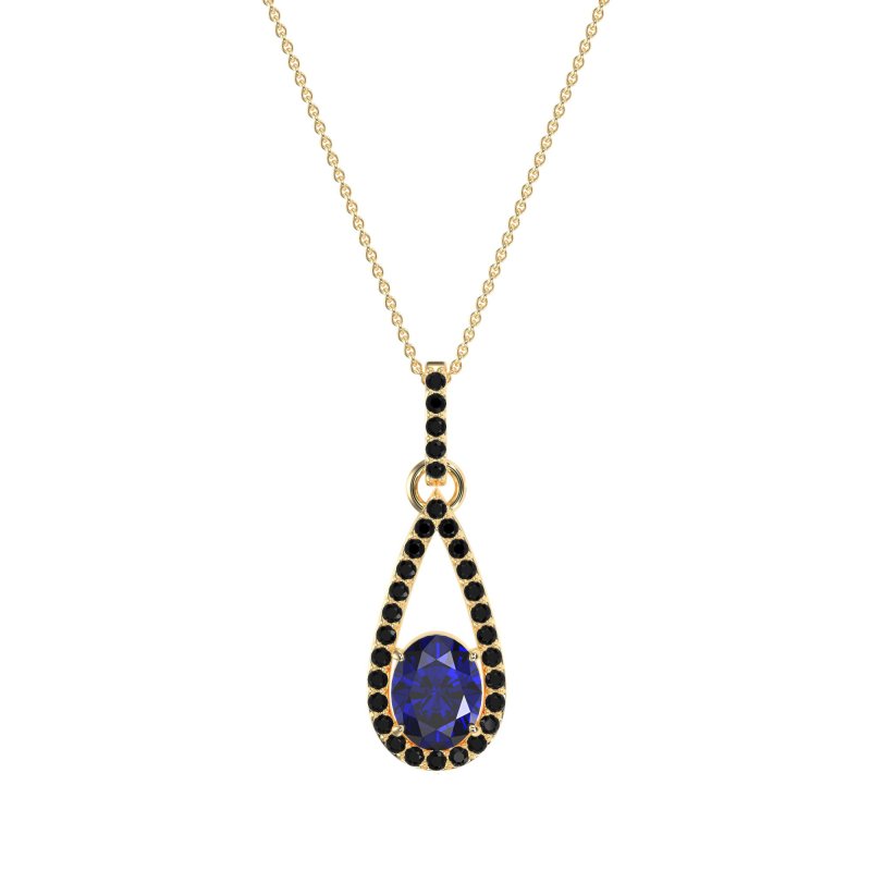 Oval Tear Drop Wrap Necklace