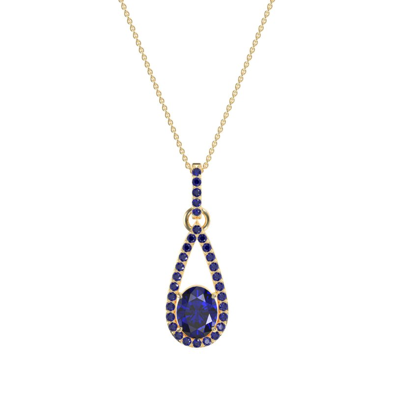 Oval Tear Drop Wrap Necklace