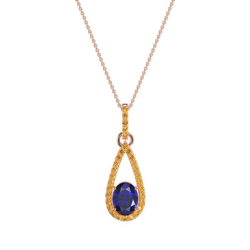 Oval Tear Drop Wrap Necklace