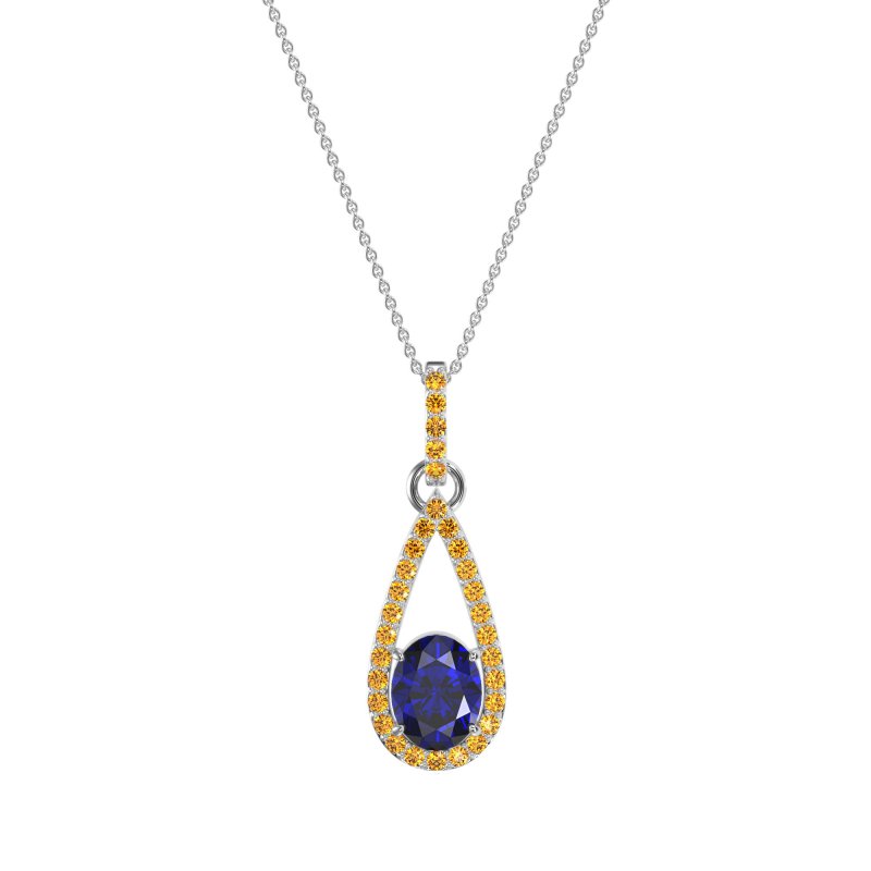 Oval Tear Drop Wrap Necklace