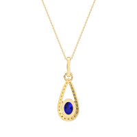 Oval Tear Drop Wrap Necklace