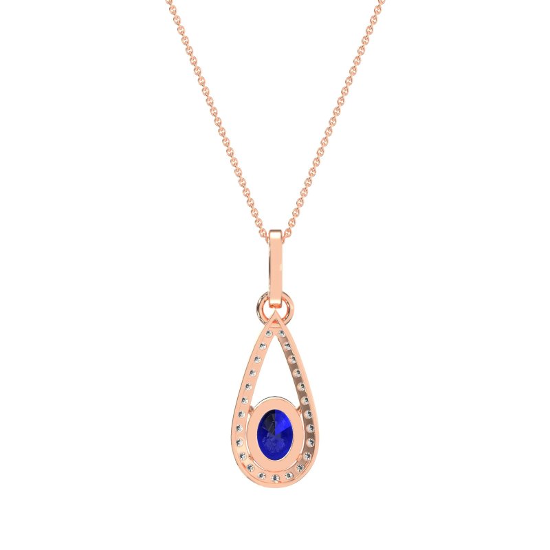 Oval Tear Drop Wrap Necklace