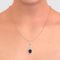 Oval Tear Drop Wrap Necklace