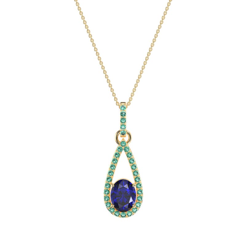Oval Tear Drop Wrap Necklace