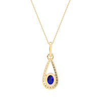 Oval Tear Drop Wrap Necklace