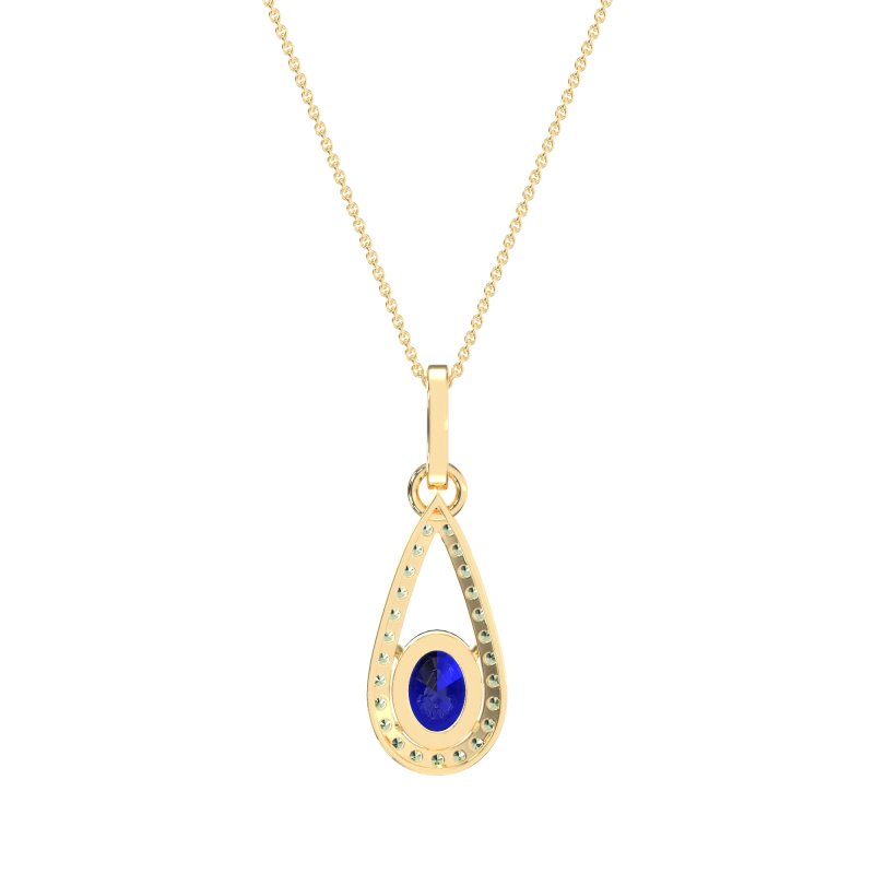 Oval Tear Drop Wrap Necklace