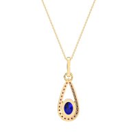 Oval Tear Drop Wrap Necklace
