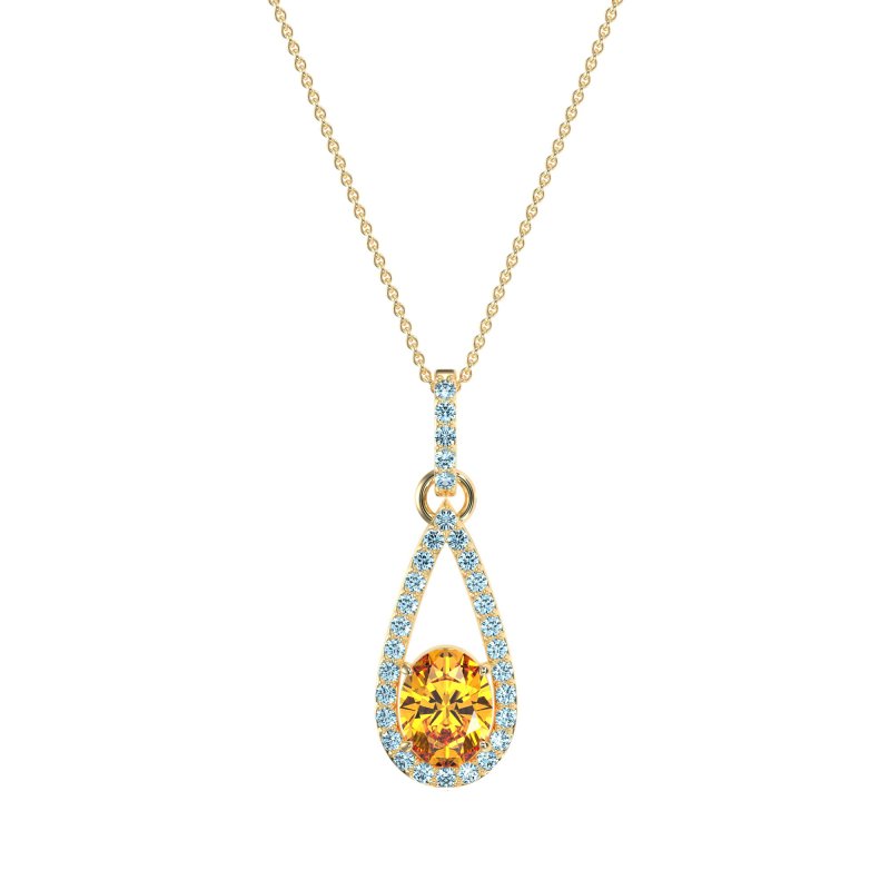 Oval Tear Drop Wrap Necklace