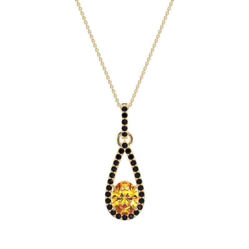 Oval Tear Drop Wrap Necklace