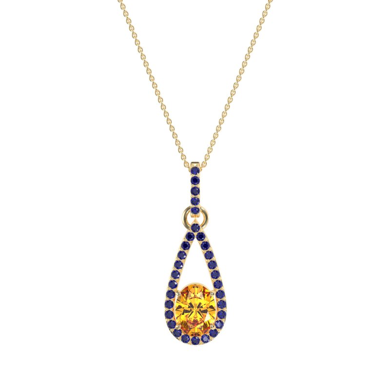 Oval Tear Drop Wrap Necklace