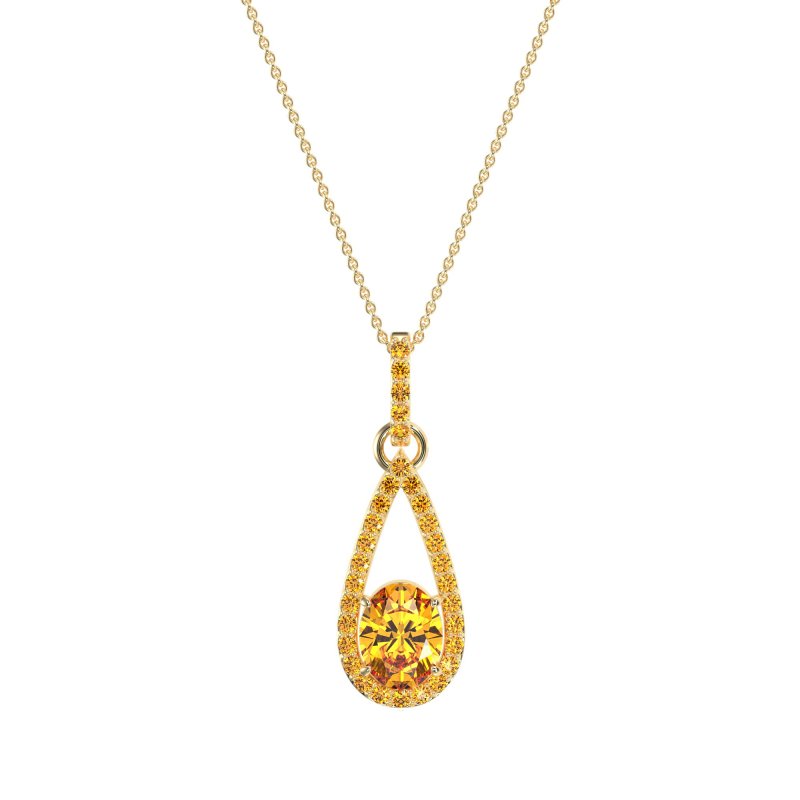 Oval Tear Drop Wrap Necklace
