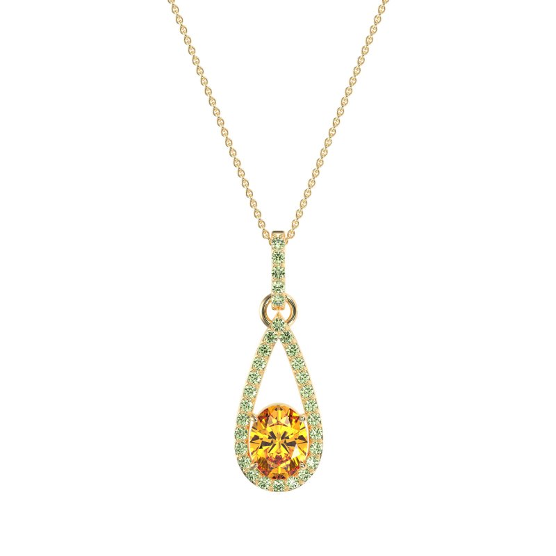 Oval Tear Drop Wrap Necklace