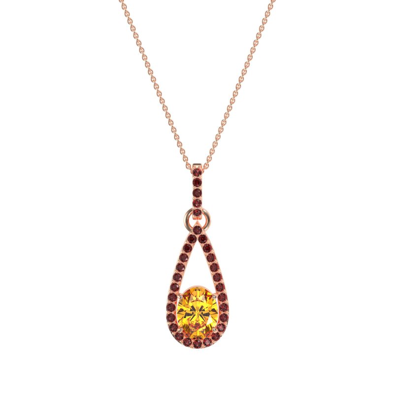 Oval Tear Drop Wrap Necklace