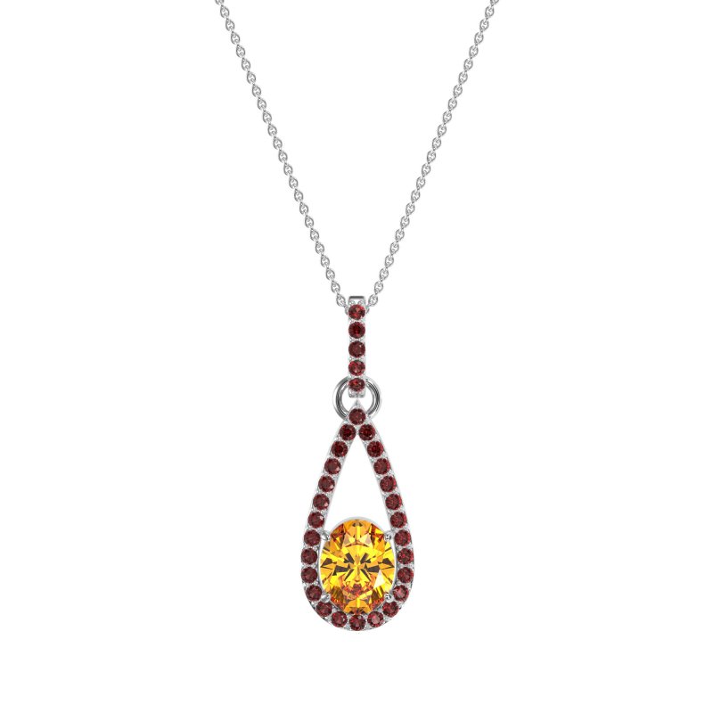 Oval Tear Drop Wrap Necklace