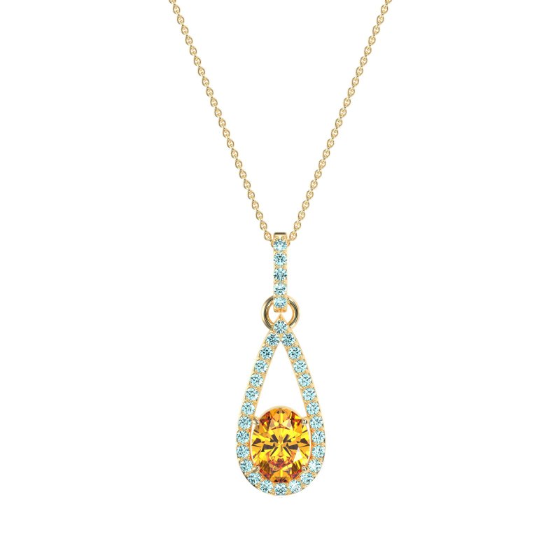 Oval Tear Drop Wrap Necklace