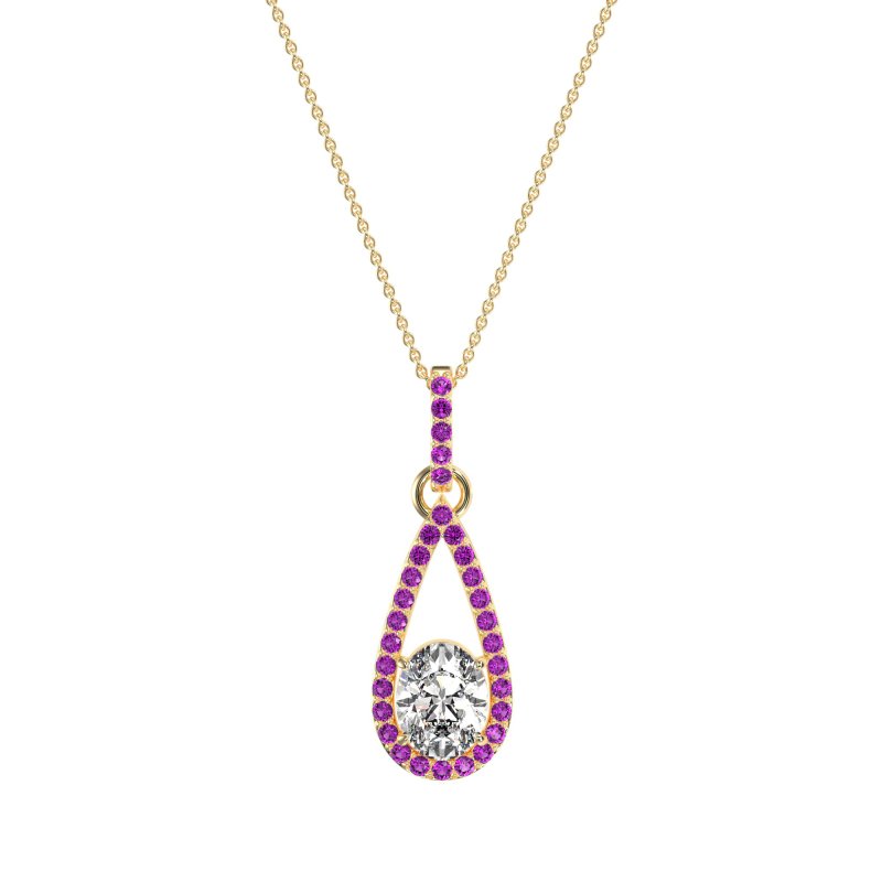 Oval Tear Drop Wrap Necklace