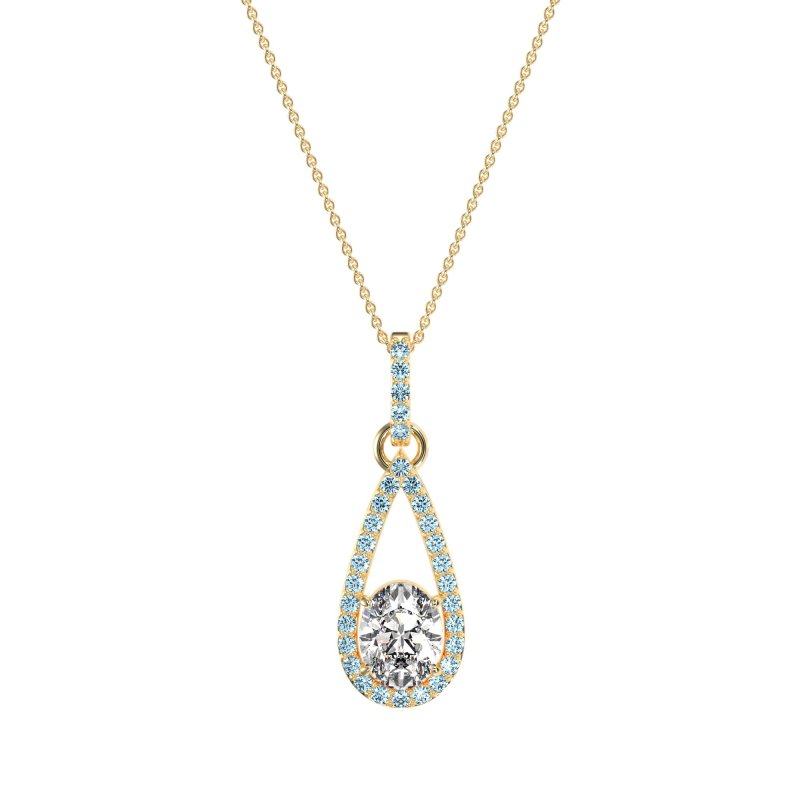 Oval Tear Drop Wrap Necklace