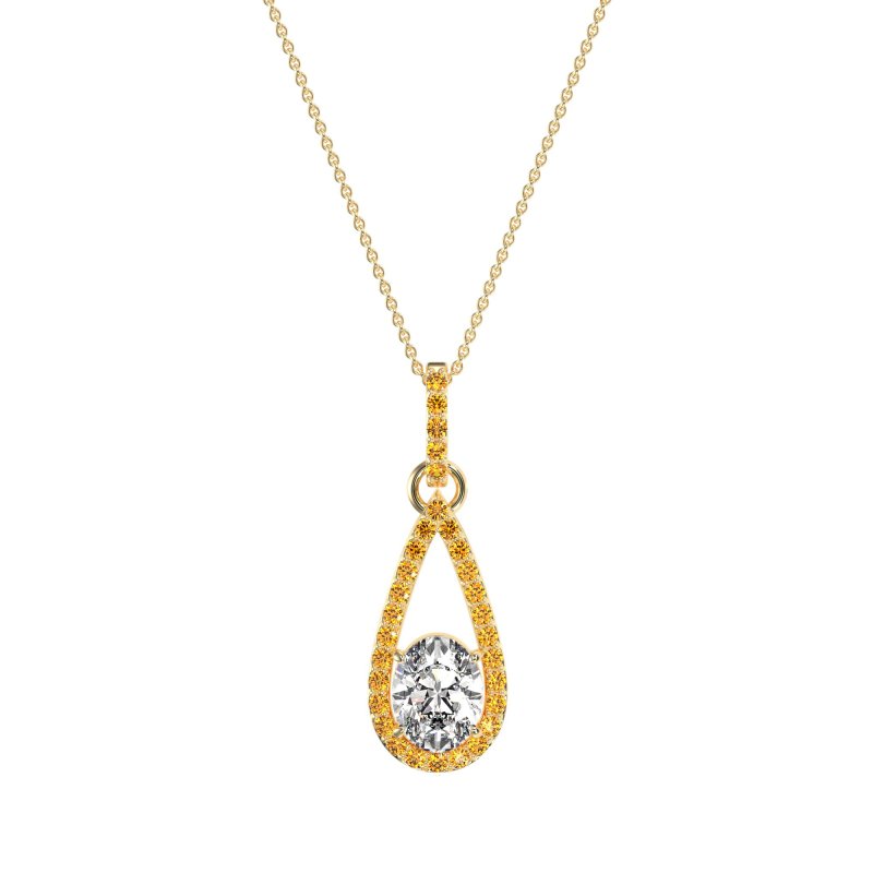 Oval Tear Drop Wrap Necklace
