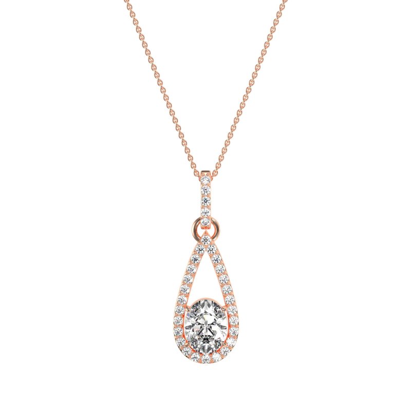 Oval Tear Drop Wrap Necklace
