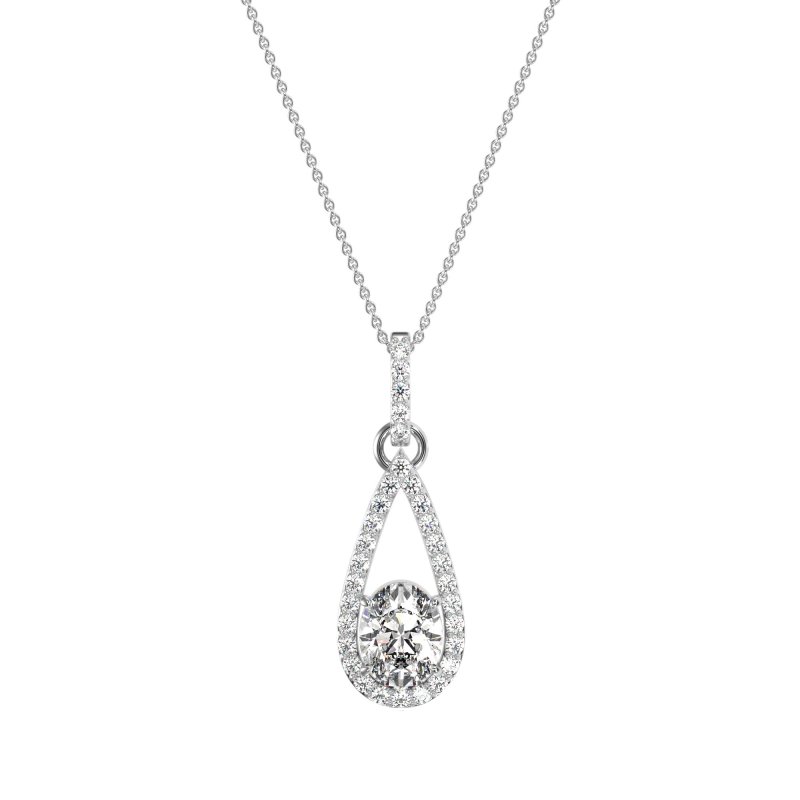 Oval Tear Drop Wrap Necklace