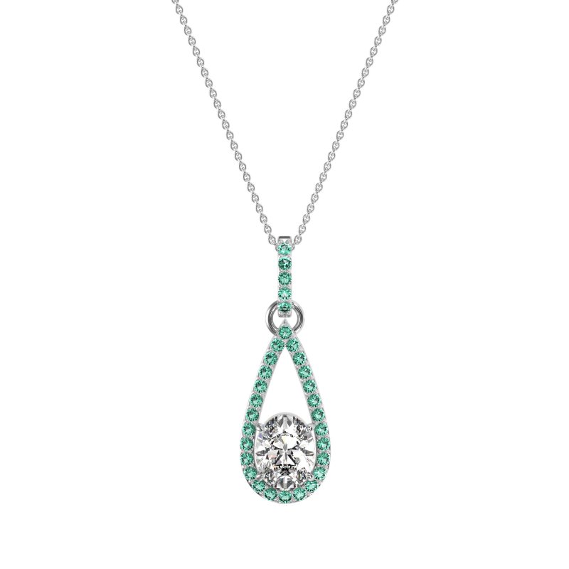 Oval Tear Drop Wrap Necklace