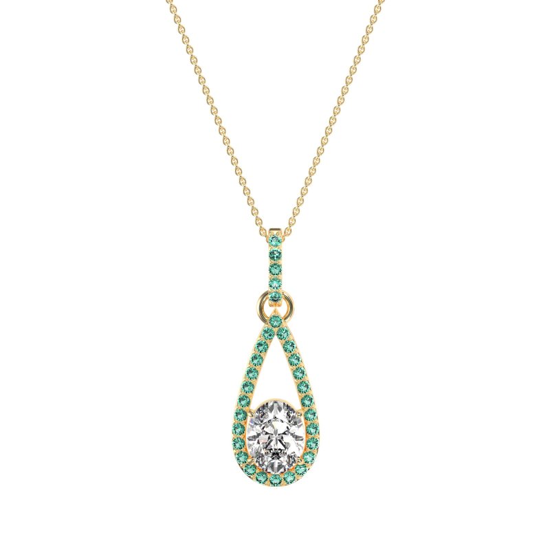 Oval Tear Drop Wrap Necklace