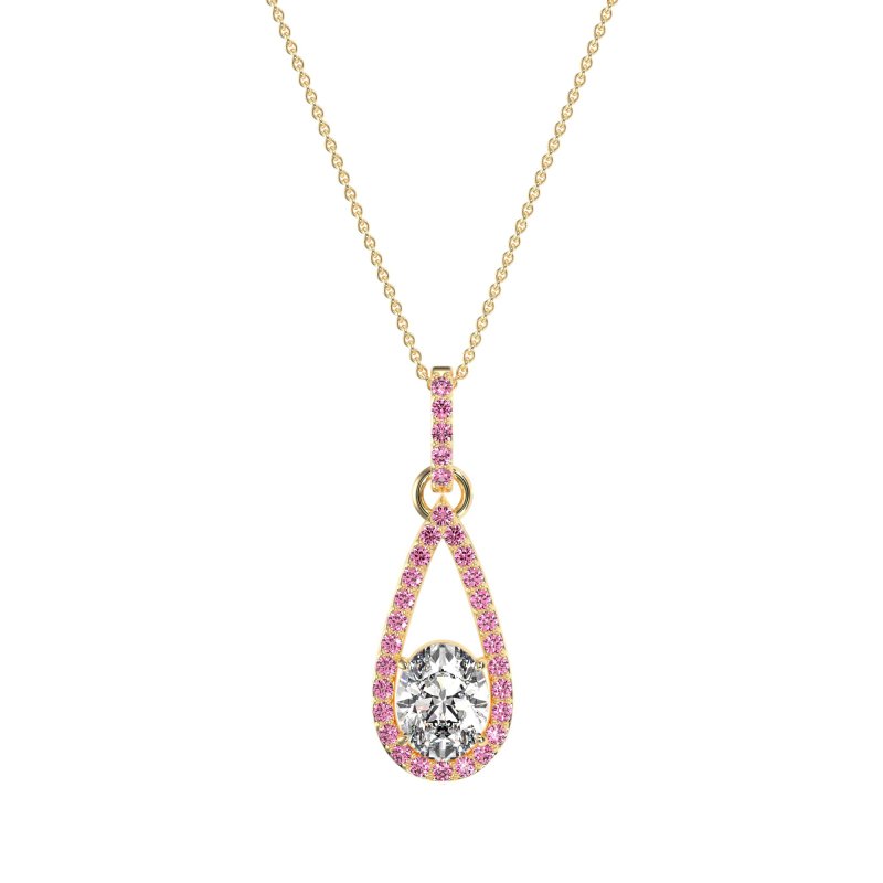 Oval Tear Drop Wrap Necklace