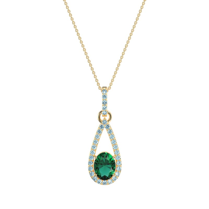 Oval Tear Drop Wrap Necklace