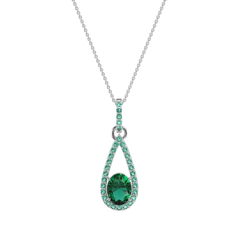 Oval Tear Drop Wrap Necklace